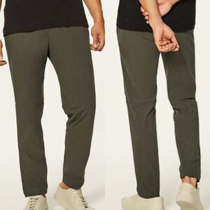 Lululemon Mens Commission Pant Slim Warpstreme 34" Dark Olive Green 34